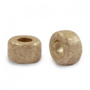 DQ Greek Ceramic beads 9mm Gold spot - Sand beige